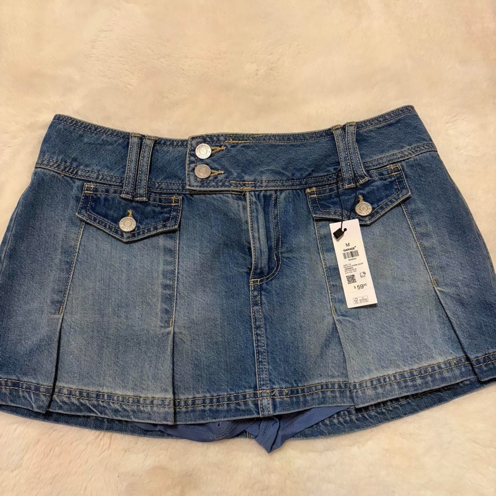 Garage Blue Denim Mini Skirt NWT